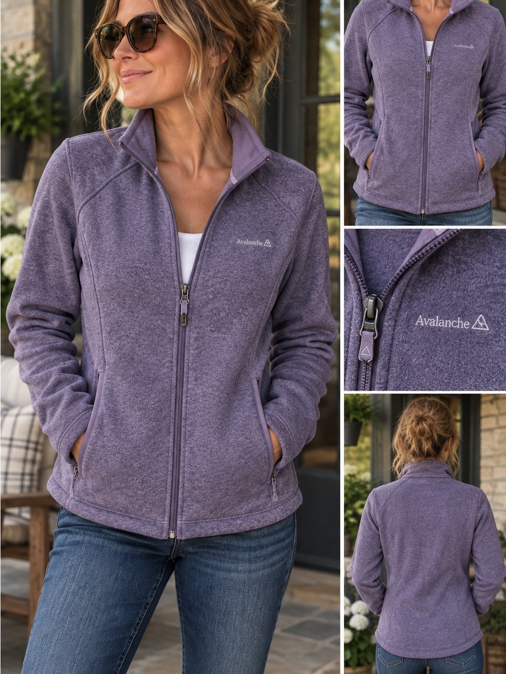 Avalanche Jacket Women's Purple M Fleece Full Zip Mock Neck Kansas State #1179CL